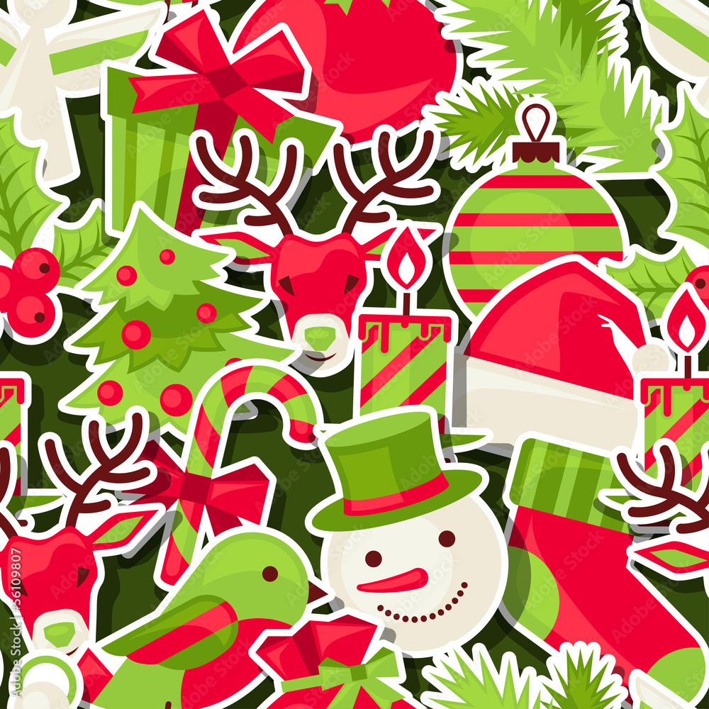 Fototapeta premium Merry Christmas seamless pattern.