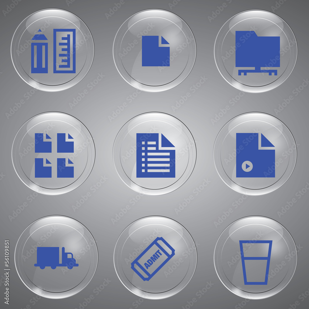 Glass icons vector icon set icons web collection Illustration Glass icons vector icon set icons web collection Illustration