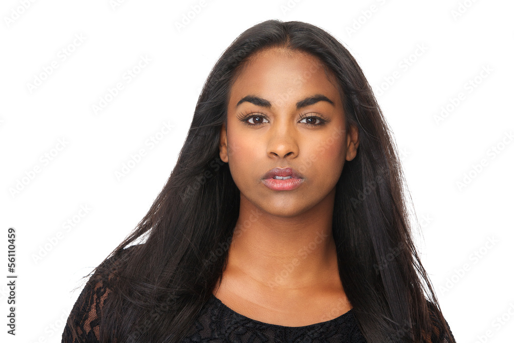 Portrait of young woman with beautiful long black hair Portrait of young woman with beautiful long black hair