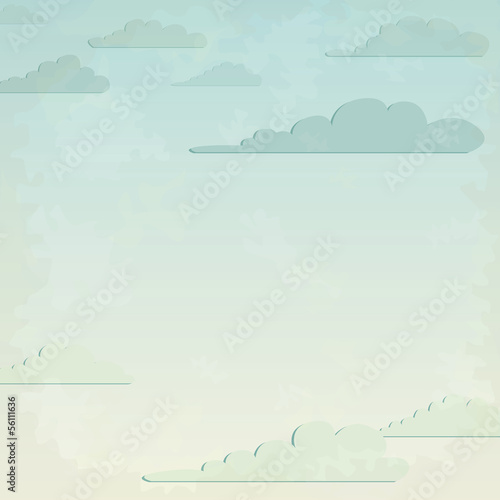Vector vintage cloudy background