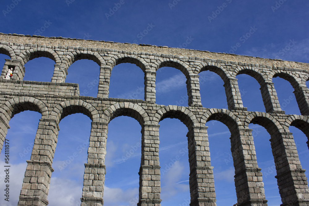 Roman Aqueduct in Segovia, Spain