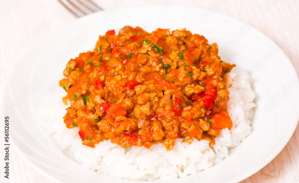 rice with Bolognese sauce rice with Bolognese sauce