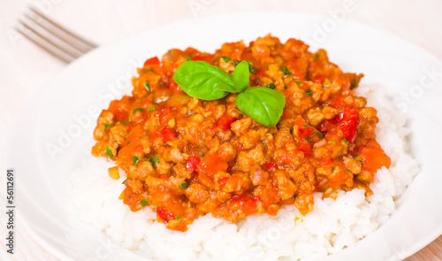 rice with Bolognese sauce