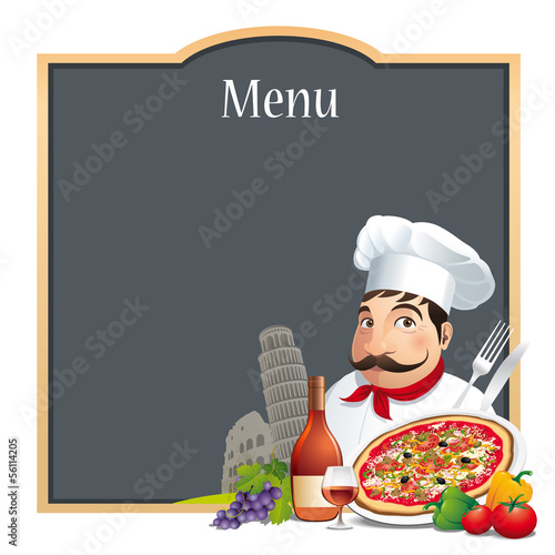 Pizzeria Restaurant Menu Carte - Vecteur CMJN