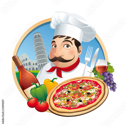Pizzeria Restaurant Menu Carte - Vecteur CMJN