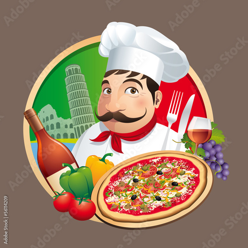 Pizzeria Restaurant Menu Carte - Vecteur CMJN