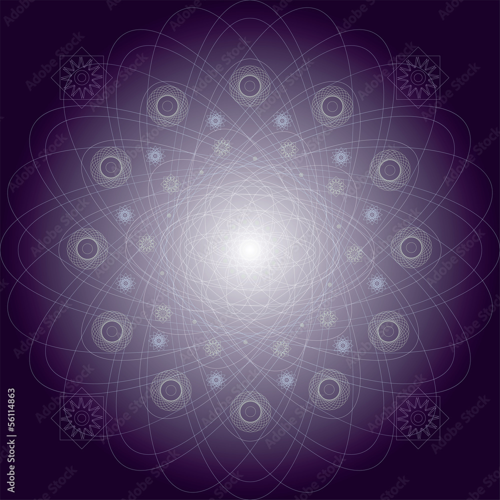 Vector illustration mystical pattern purple