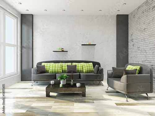 Livingroom with furniture