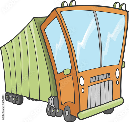 Cute Big Truck Vector Illustration Art