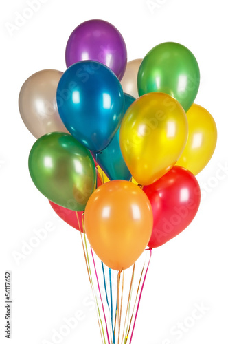 Colorful balloons isolated on white background