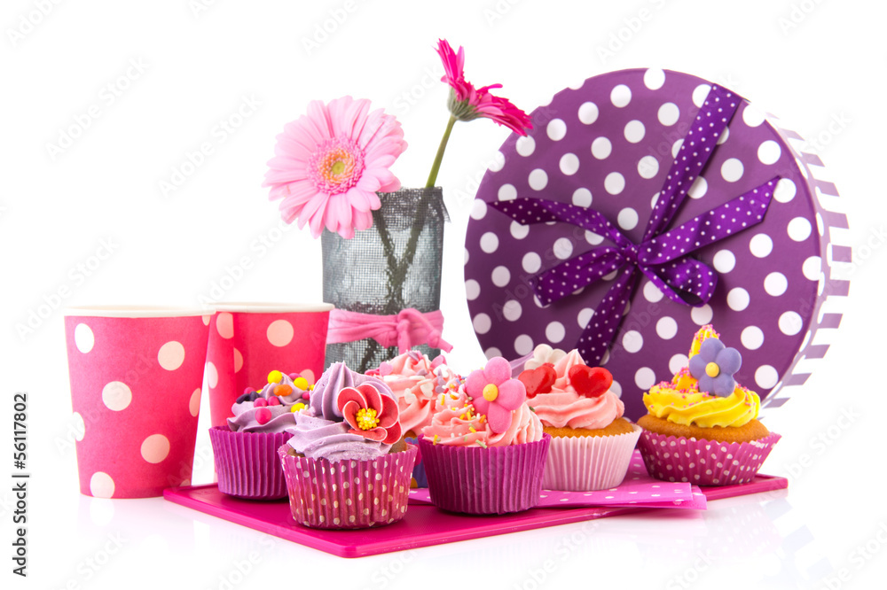 Birtday cupcakes and flowers Birtday cupcakes and flowers