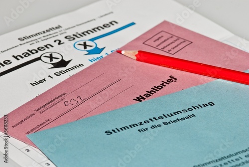 Briefwahl- Unterlagen, Niedersachsen, Deutschland, Europa