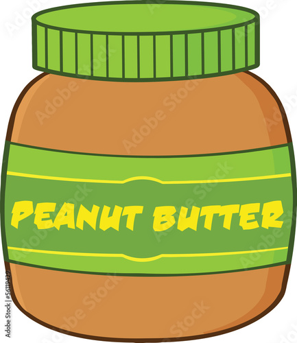 Peanut Butter Jar Cartoon Illustration