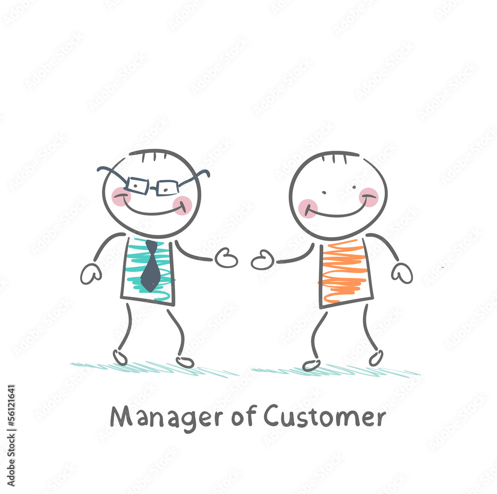 Manager Customer greets with the client Manager Customer greets with the client