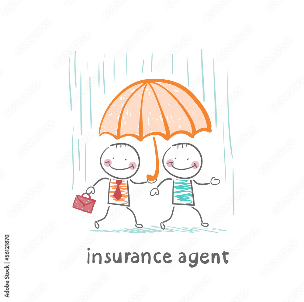 insurance agent protects a person from the rain umbrella insurance agent protects a person from the rain umbrella
