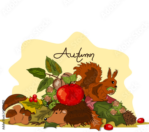 Herbst, Autumn Illustration