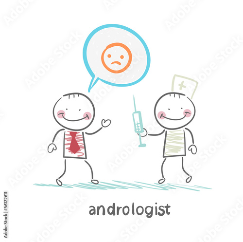 andrologist makes the patient an injection