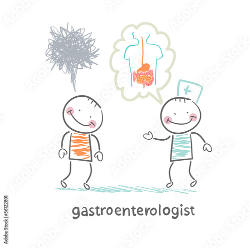gastroenterologist tells the patient about the disease