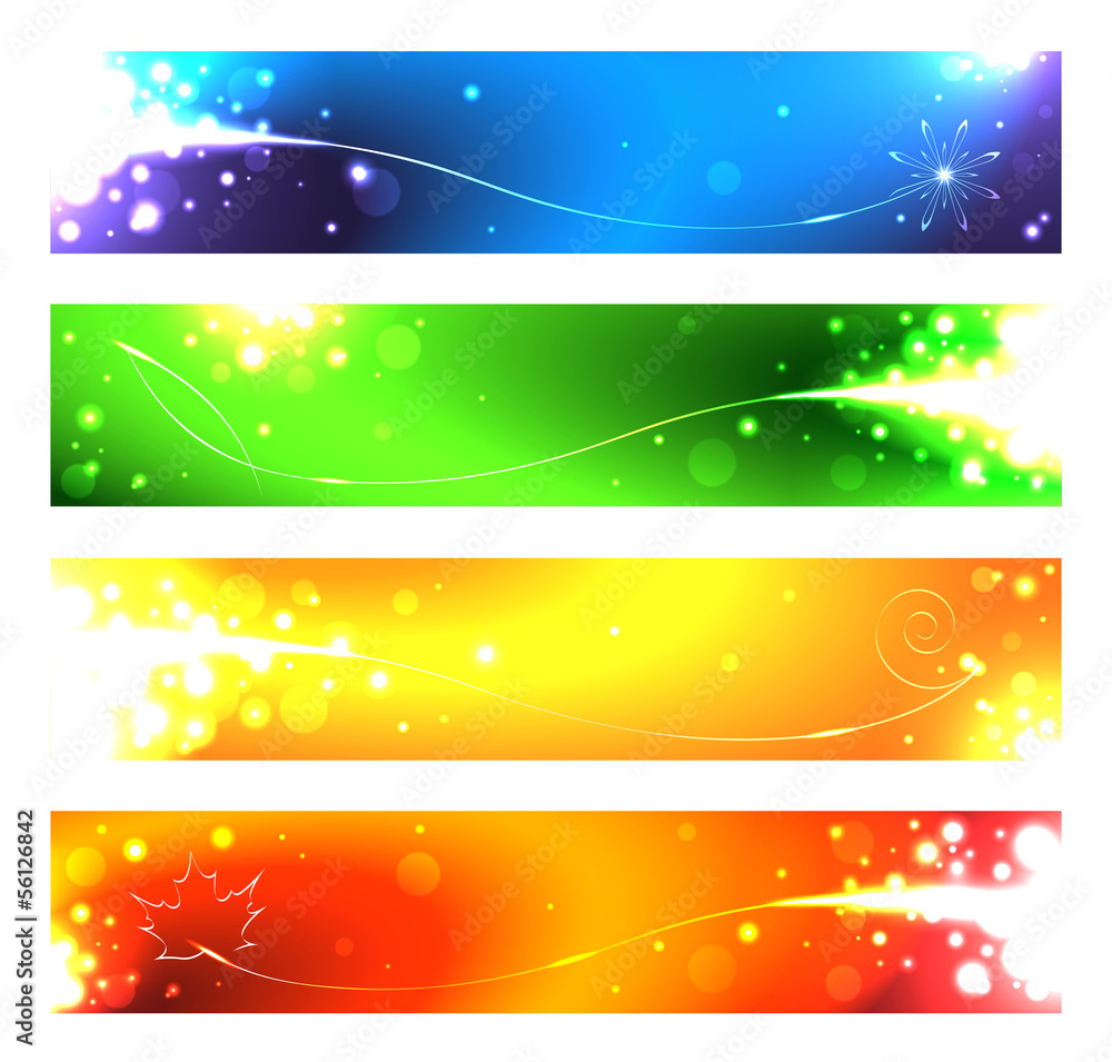 A set of banners for the seasons. Vector illustration.