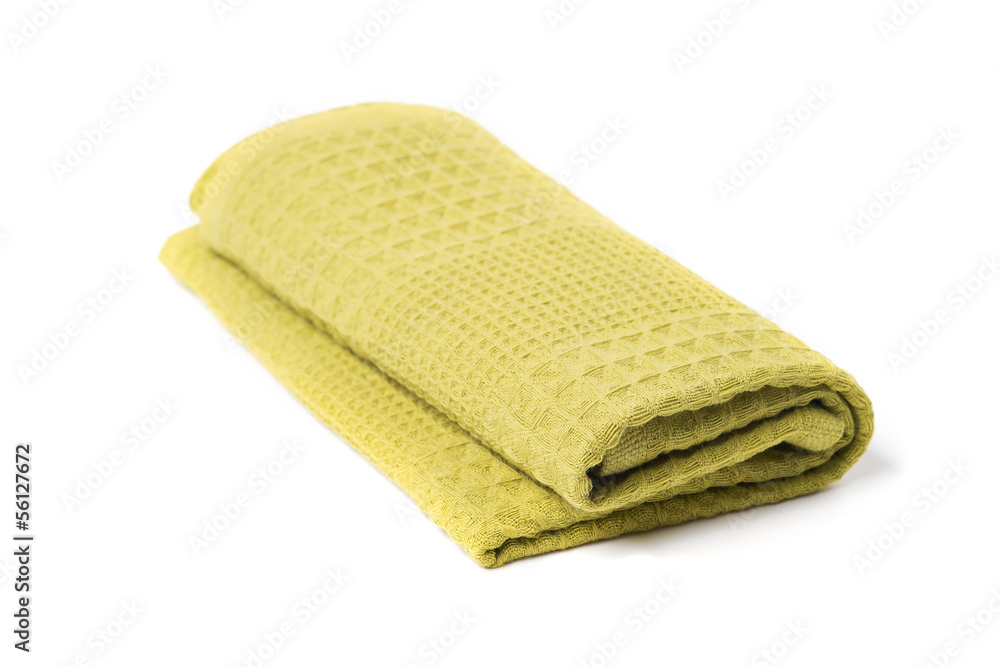 Green napkin, isolated on white background Green napkin, isolated on white background