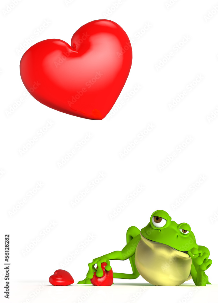 Obraz premium Rana Mirando Corazón