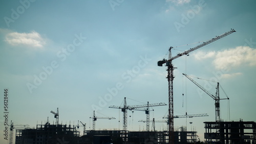 The construction site. Timelapse.