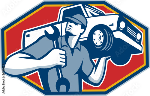 Automotive Mechanic Car Repair Retro