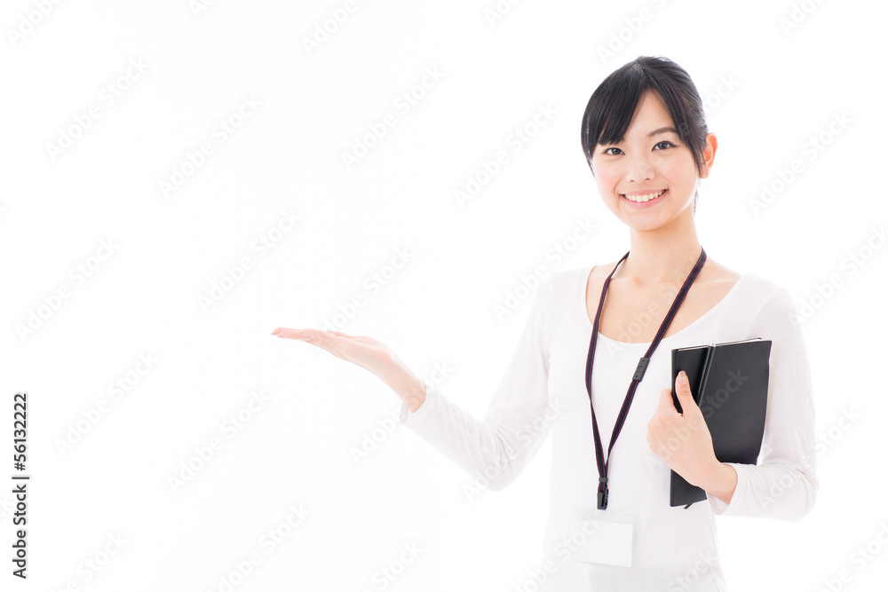young asian businesswoman showing young asian businesswoman showing