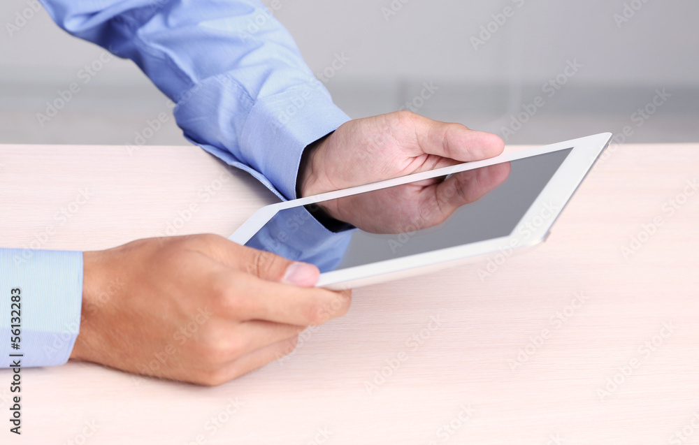 Businessman with notebook in office close-up Businessman with notebook in office close-up