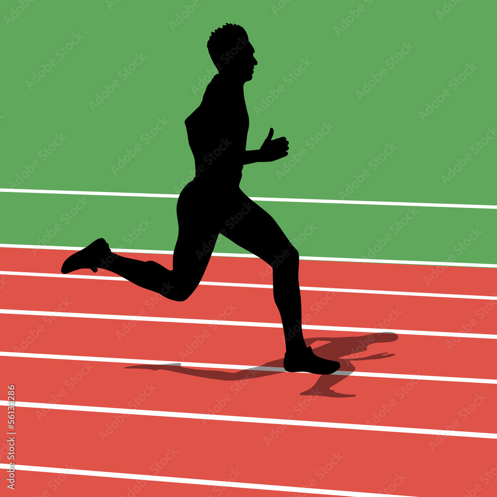 Obraz premium Running silhouettes. Vector illustration.