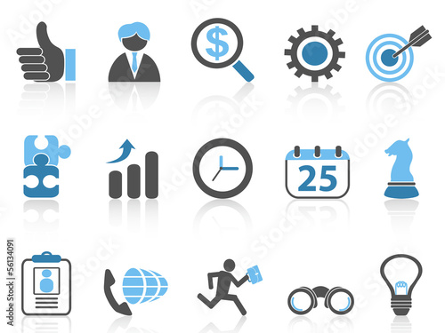 business icons set,blue series