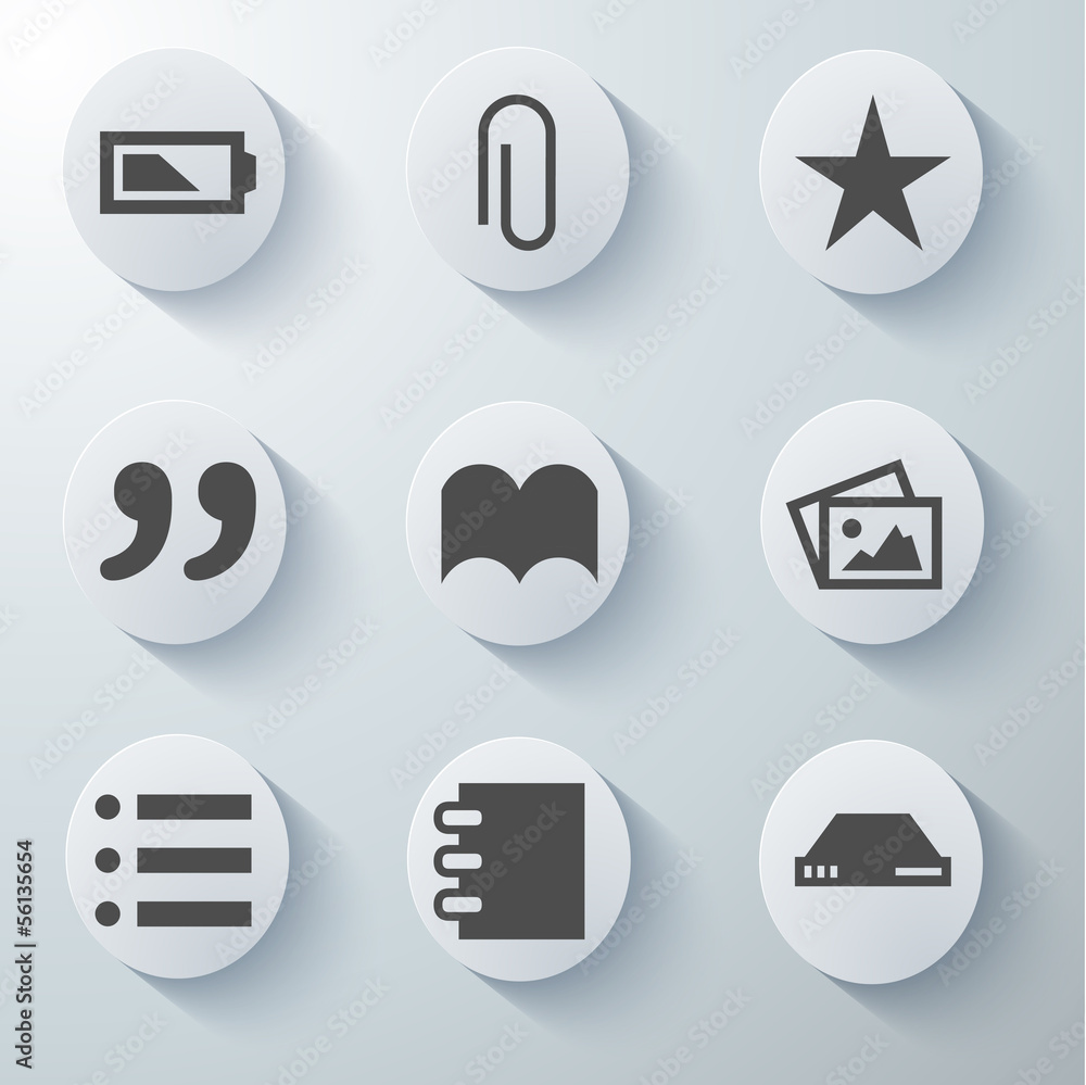 White 3d icons 3d icons set icon collection vector illustration White 3d icons 3d icons set icon collection vector illustration