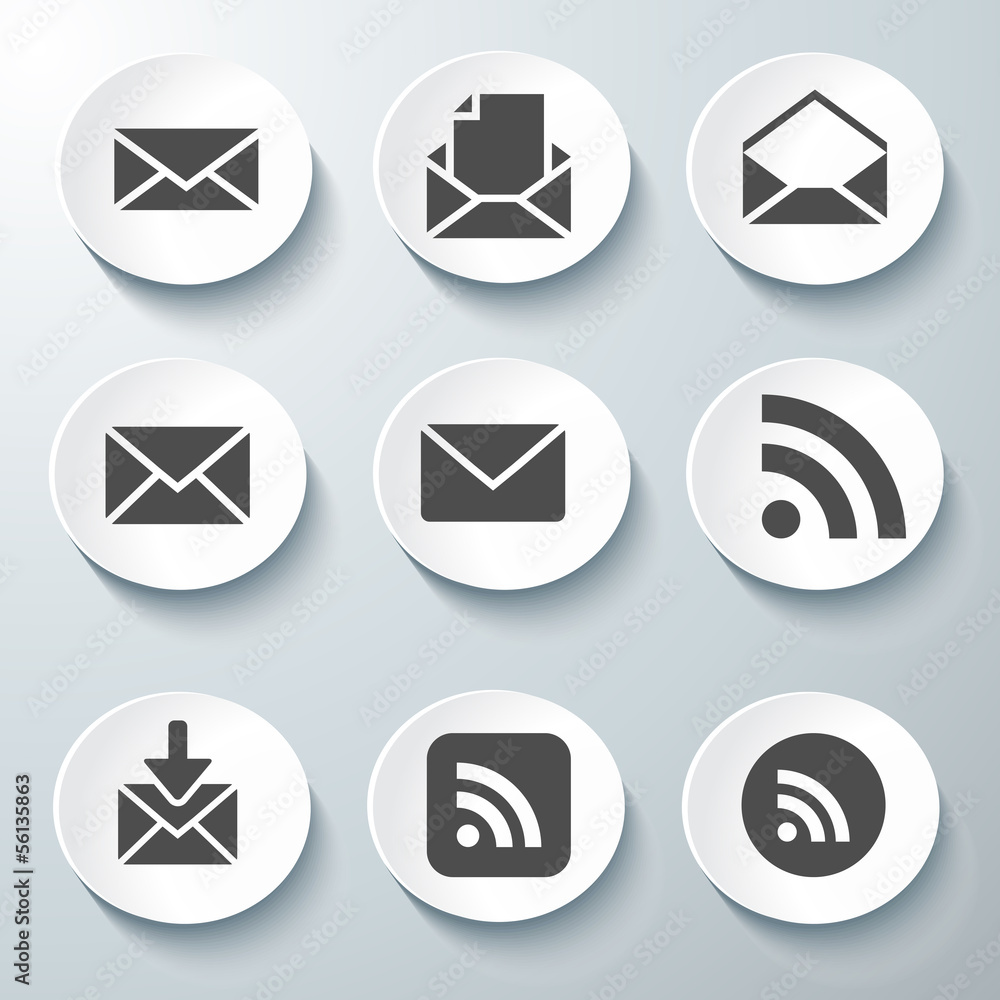 White 3d icons 3d icons set icon collection vector illustration White 3d icons 3d icons set icon collection vector illustration