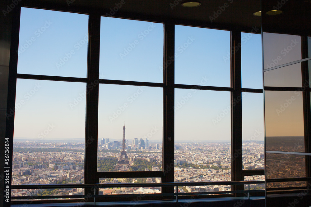 Fototapeta premium Paris behind window.