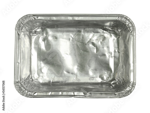 Foil tray isolated on white background