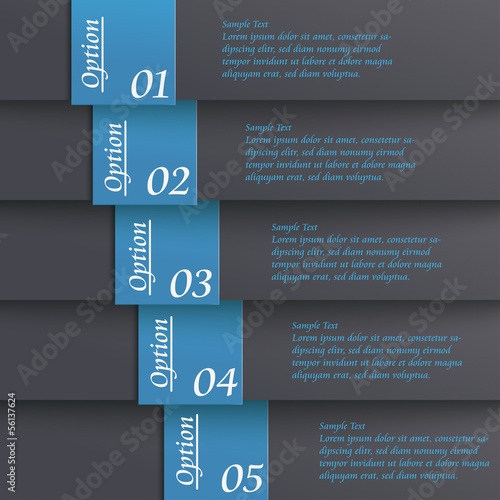 Template Design 5 Options Black Blue