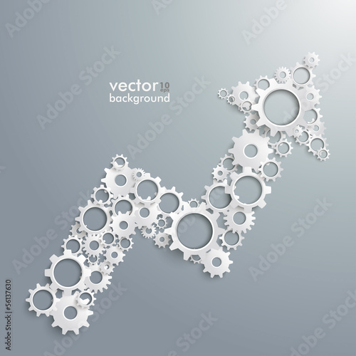 Gears Arrow Chart Success