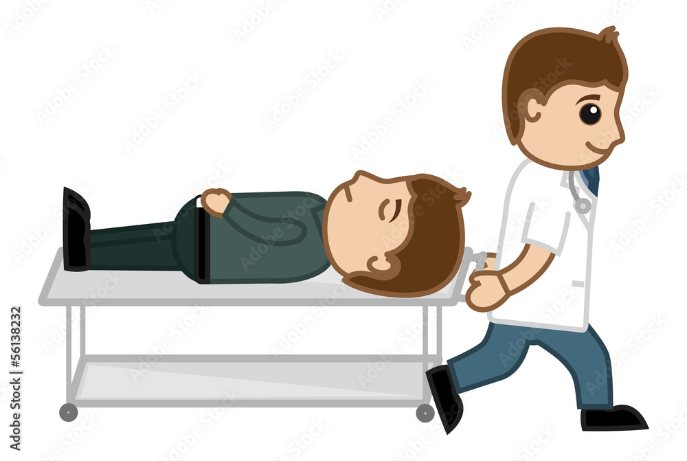 Obraz premium Going for Treatment - Medical Cartoon Vector Character