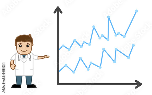 Showing Statistics - Medical Cartoon Vector Character
