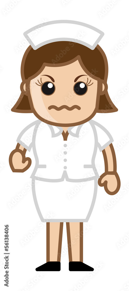 Annoying Nurse - Medical Cartoon Vector Character Annoying Nurse - Medical Cartoon Vector Character