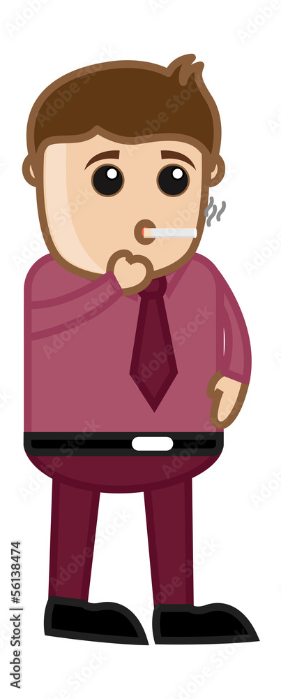 Cigarette Smoking - Medical Cartoon Vector Character Cigarette Smoking - Medical Cartoon Vector Character