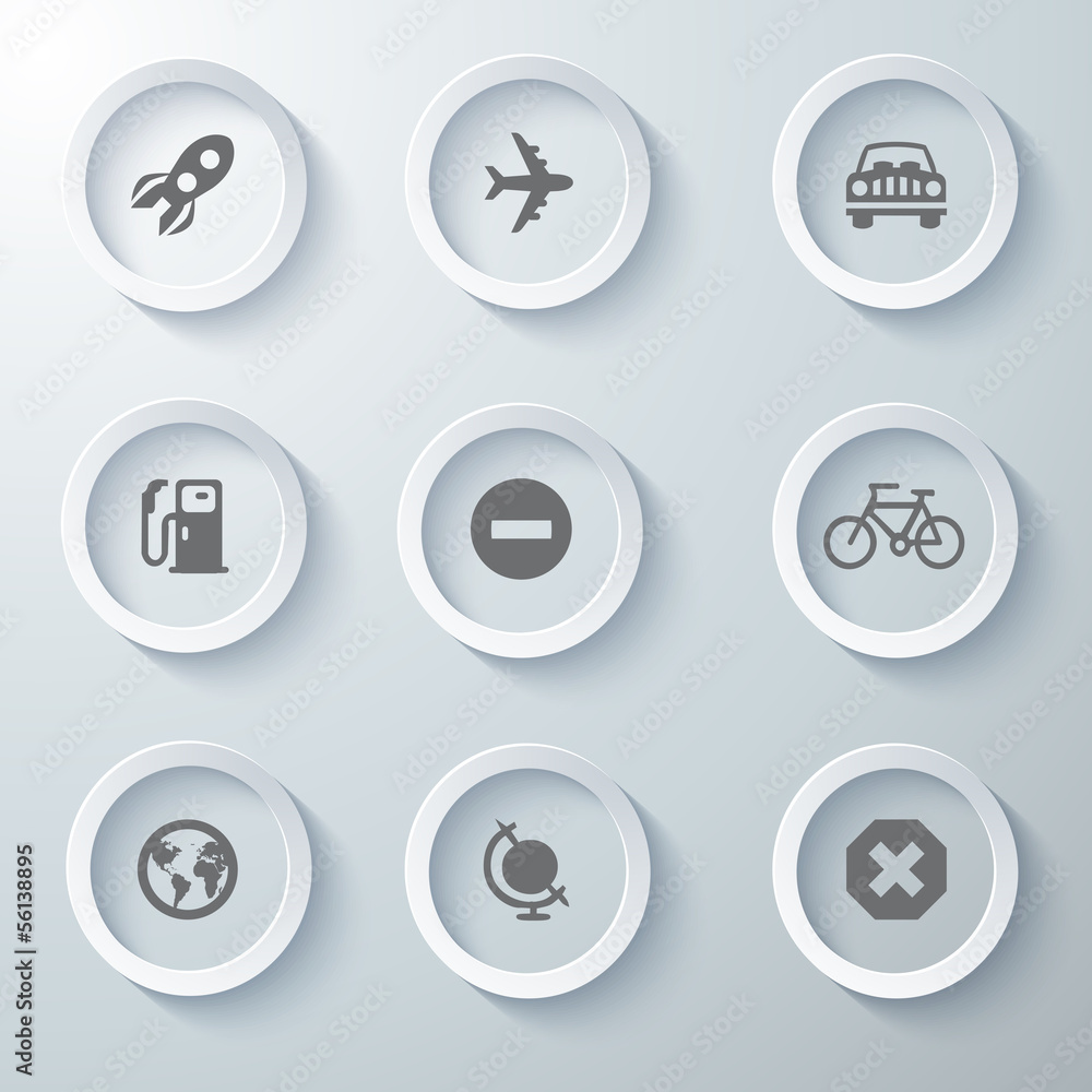 Icon Set collection White 3d icons 3d icons vector illustration Icon Set collection White 3d icons 3d icons vector illustration