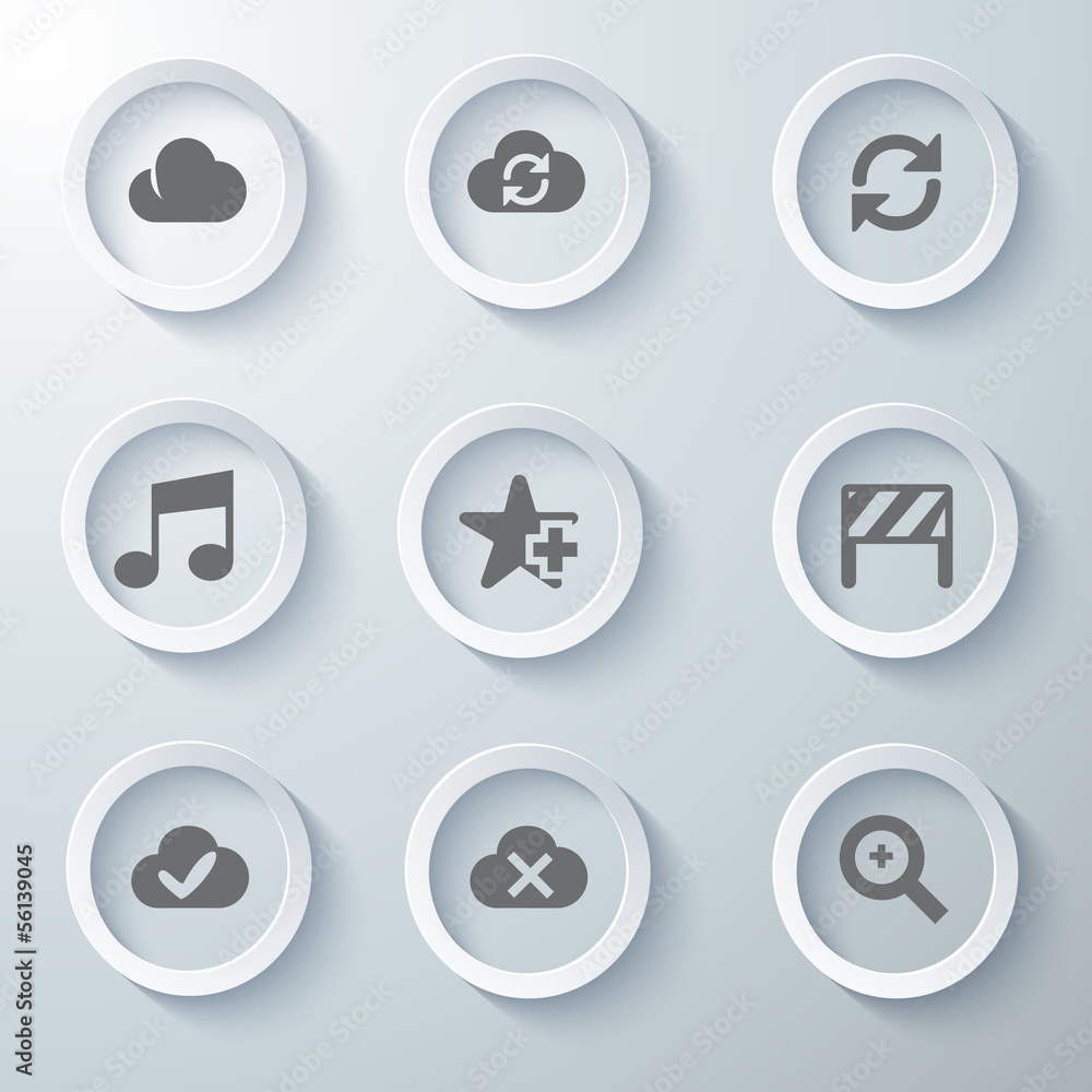 Icon Set collection White 3d icons 3d icons vector illustration Icon Set collection White 3d icons 3d icons vector illustration