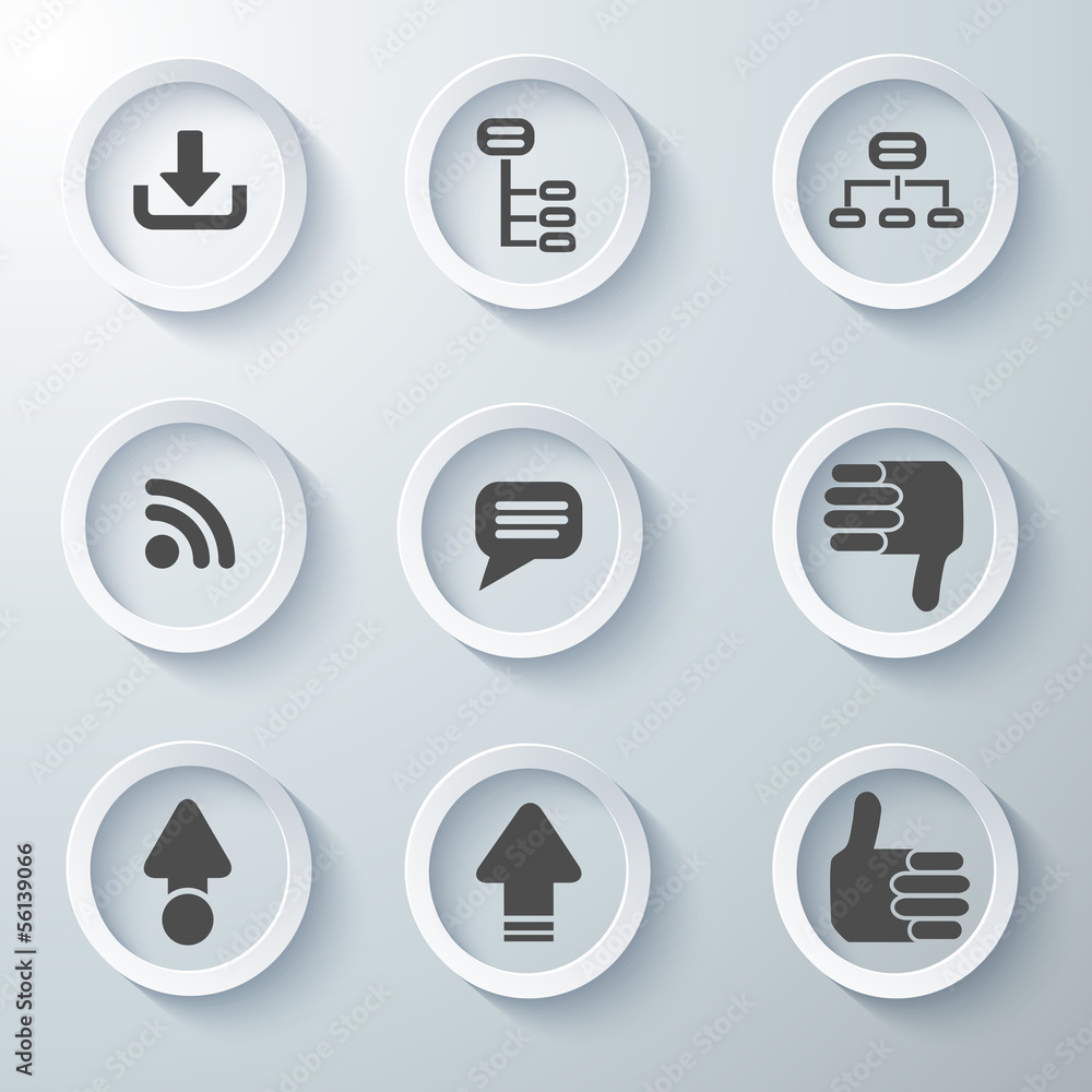 Icon Set collection White 3d icons 3d icons vector illustration Icon Set collection White 3d icons 3d icons vector illustration
