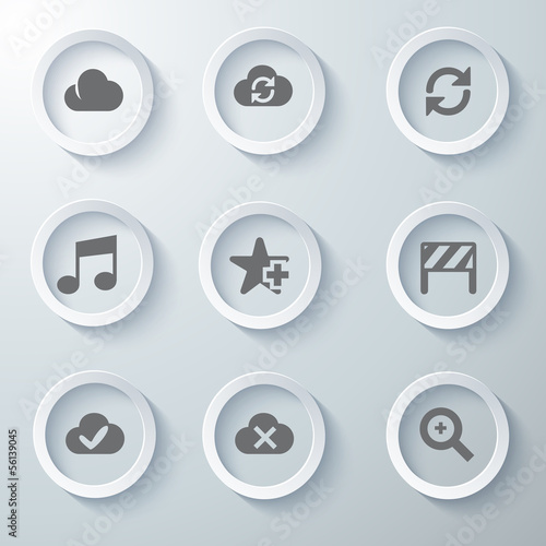 Icon Set collection White 3d icons 3d icons vector illustration  © somsong