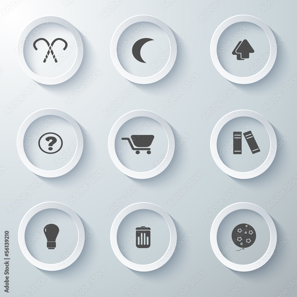Icon Set collection White 3d icons 3d icons vector illustration Icon Set collection White 3d icons 3d icons vector illustration