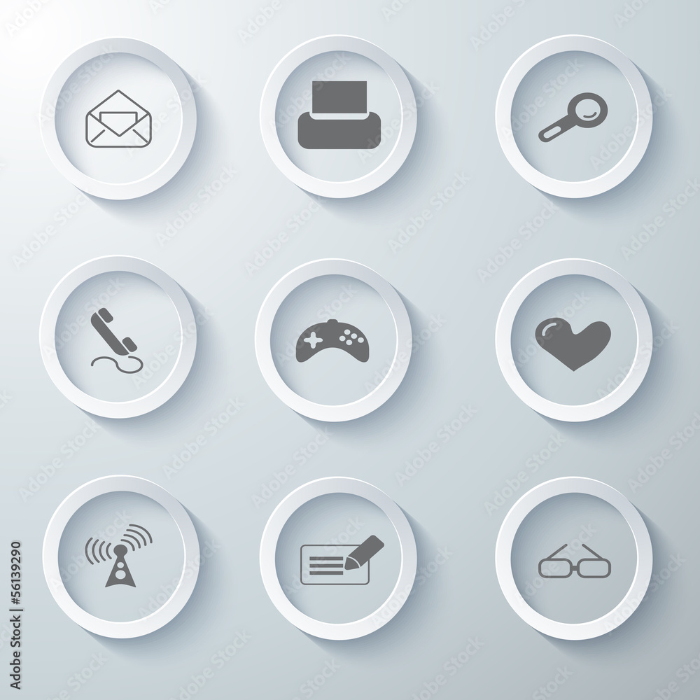 Icon Set collection White 3d icons 3d icons vector illustration Icon Set collection White 3d icons 3d icons vector illustration