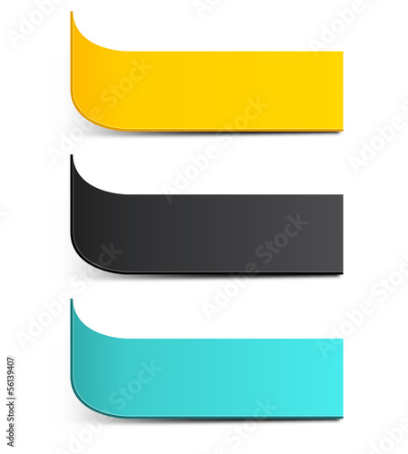 Colorful paper labels, stickers isolated on white background 3