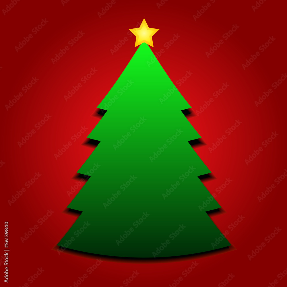 Christmas tree with yellow star Christmas tree with yellow star