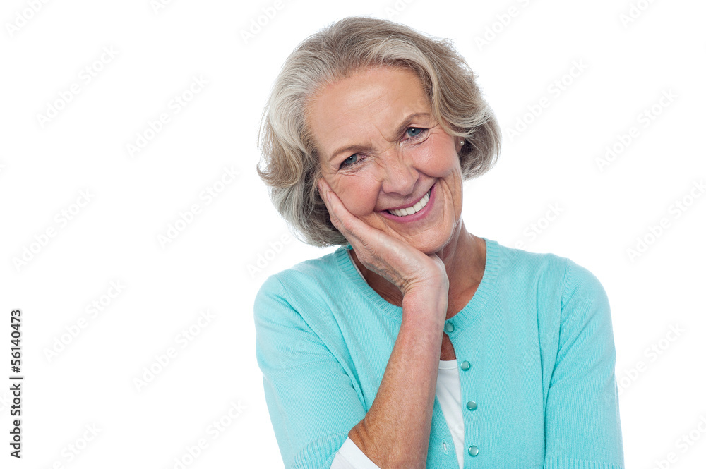 Shy and polite senior smiling woman Shy and polite senior smiling woman